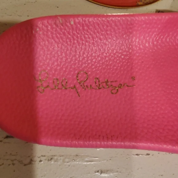 Lilly Pulitzer Pink Floral Slide Sandals - Comfortable Ladies' Summer Slides - Picture 2 of 8
